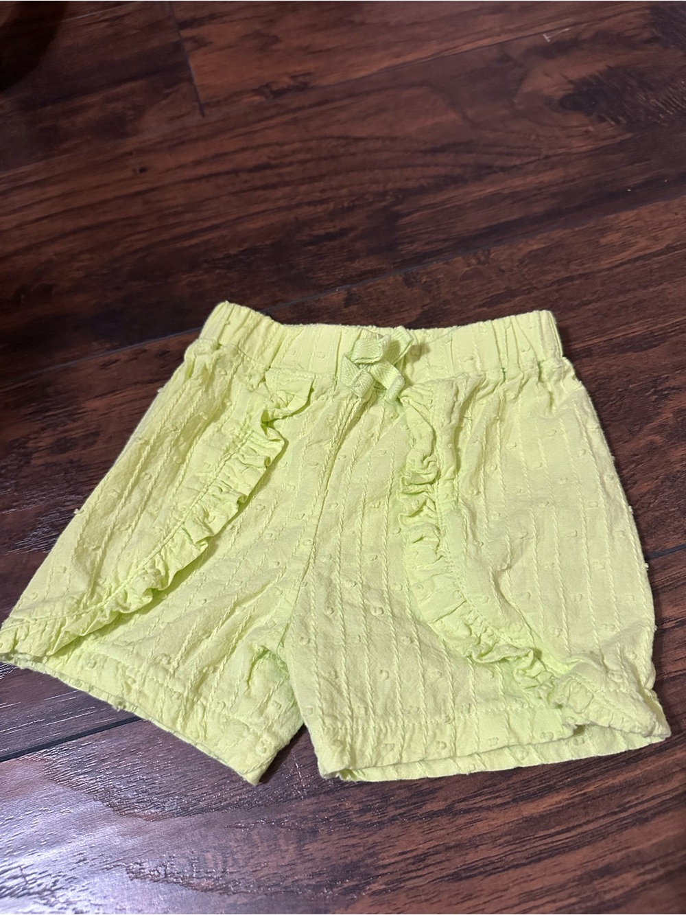 First Impressions Lemon Yellow Ruffle Trim Girls' Shorts